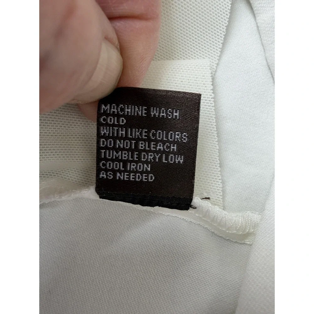 J. McLaughlin Womens 8 White Pull-On Straight Leg Stretch Pants Pockets - Picture 10 of 12